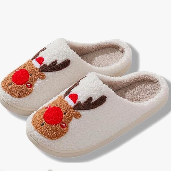NWOT Cozy Reindeer Slippers Womens size 6.5-7.5 - Picture 6 of 6